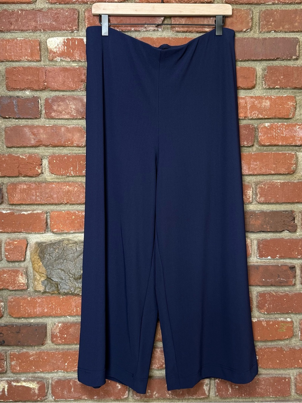Boston Proper‎ women's large Stretch Pull On wide leg crop pants travel NWT